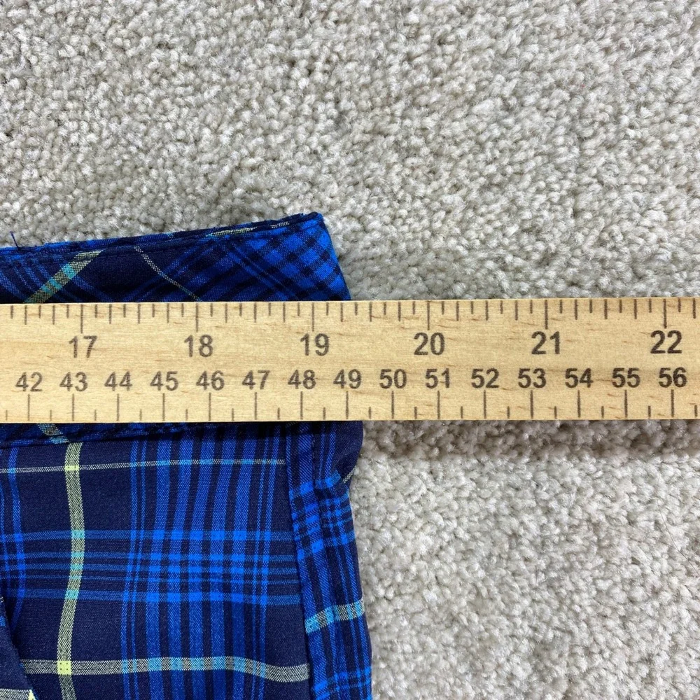 Fila Sport Golf Shorts Mens 36 Blue Plaid Performance Stretch Flat Front